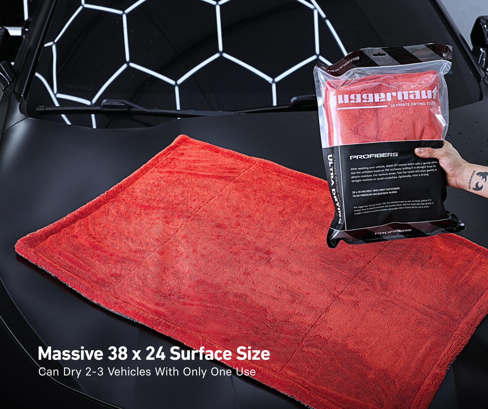 Juggernaut Drying Towel | Twisted Loop 38x24 1600 GSM 70/30