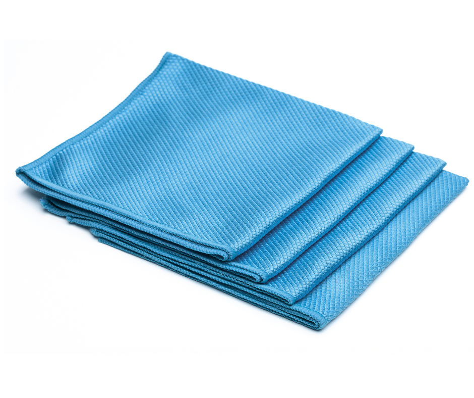 Crystal Clear | Bulk Glass Diamond Weave Towels 16x16 300 GSM